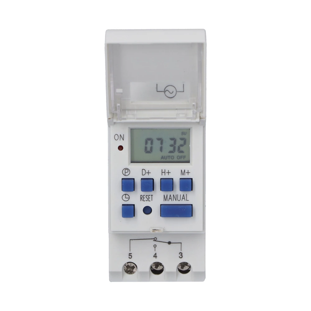 THC15A Programmable Timer Guide Rail Type LCD Time Relay Switch for Street Lamp Neon Lights DC 24V