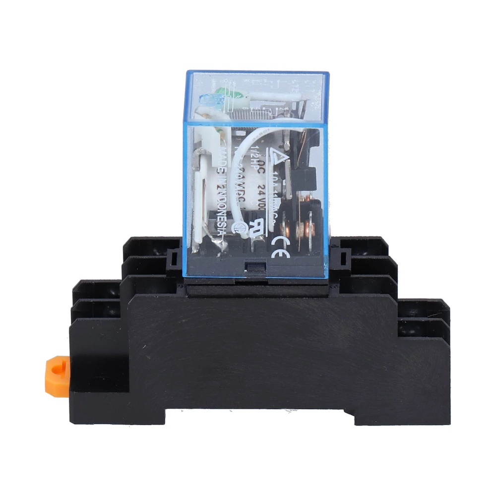 LY2NJ 8 Pins Electromagnetic Power Relays with Socket Base Indicator Light for Motors Industrial Relays 10ADC24V