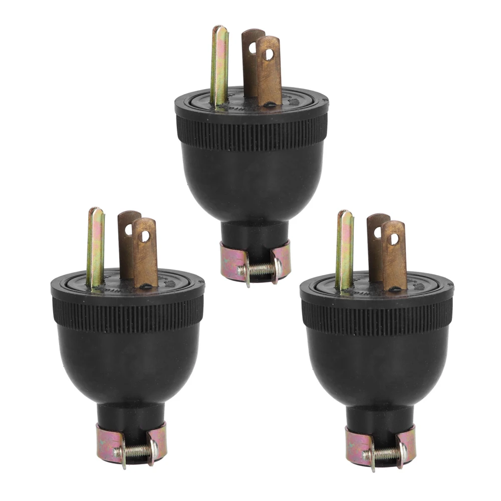 3Pcs American 3 Pole Plugs Compact Plastic Anti Loose Portable for 168f 170f