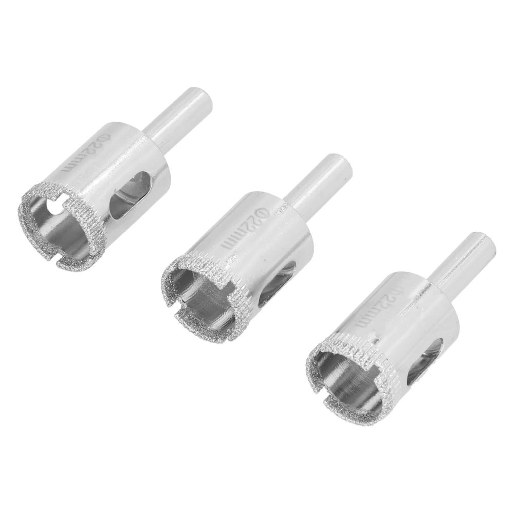 3PCS Glass Hole Opener 22mm Alloy Steel Ceramic Hole Cutter for Glass Ceramic Tiles Floor Tiles Marble