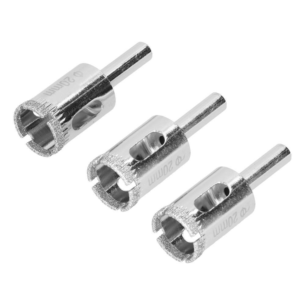 3 Pack 20mm Glass Hole Opener Durable Diamond Hole Saw for Glass Ceramic/floor Tiles