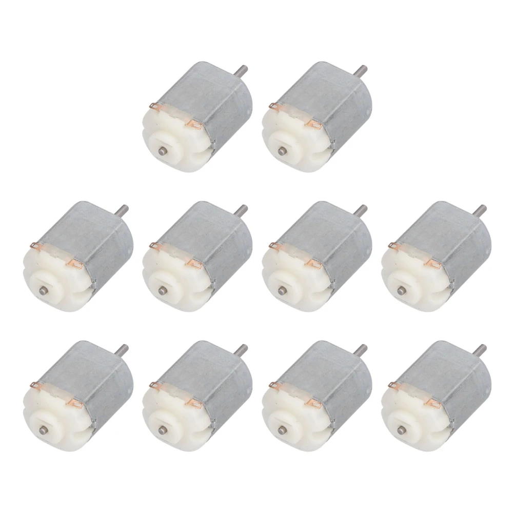 10Pcs Mini Electric Motor High Speed Low Noise Small DC Motors for Hobby DIY Toys CarsWhite