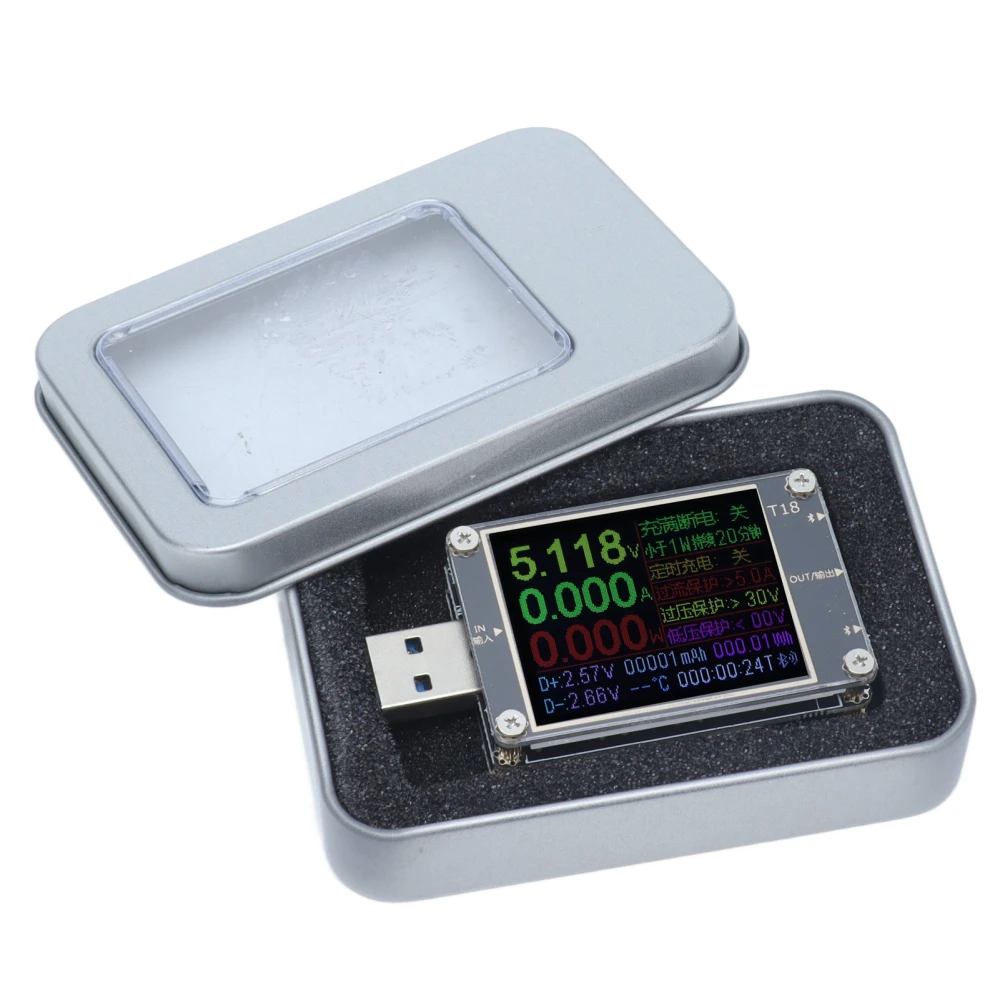 USB Power Meter Current Voltage Monitor Voltmeter Ammeter Charger Power Tester PD Battery Capacity Meter