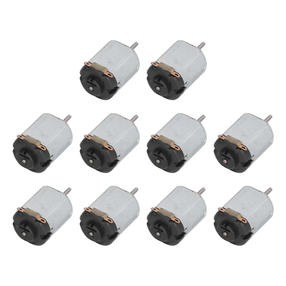 10Pcs Mini Electric Motor High Speed Low Noise Small DC Motors for Hobby DIY Toys CarsBlack