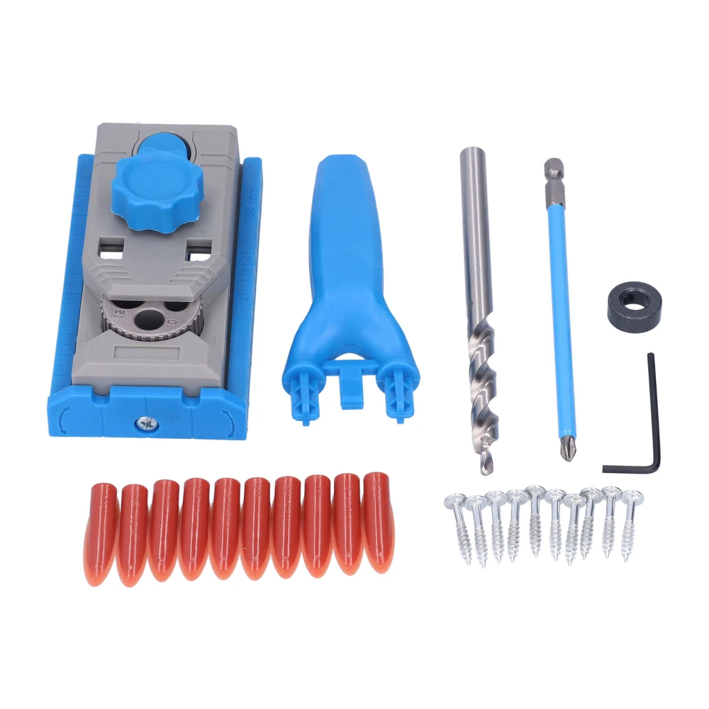 Hole Drill Jig Oblique Drilling Guide Dowelling Locator Tool Set Kit for Woodworking