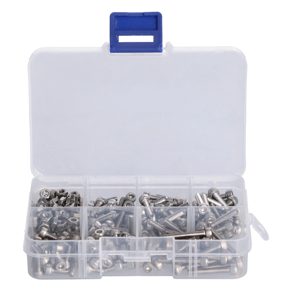 Bolt Nut Set Assortment Kit 304 Stainless Steel Cap Hex Head Fastener Hardware M3