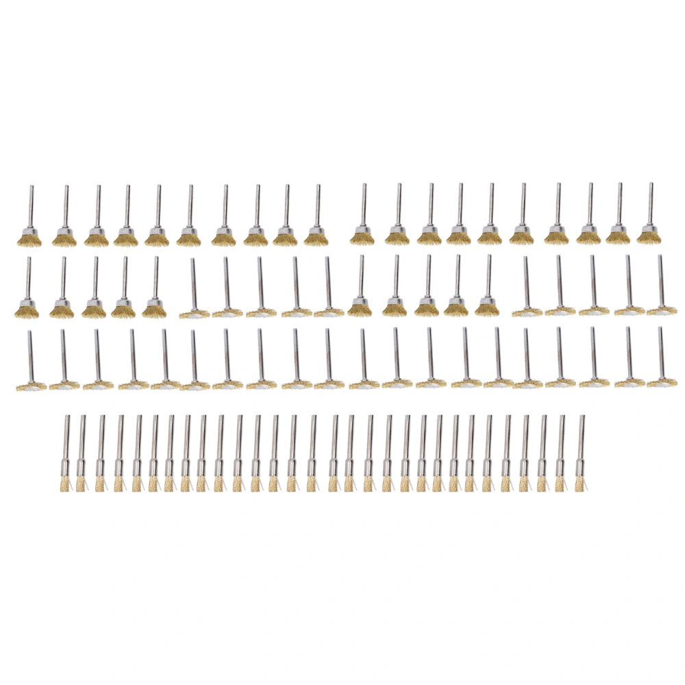 90Pcs Brass Wire Wheels Metal Grinding Pen Brushes Set Kit Accessories for Rotary Tool