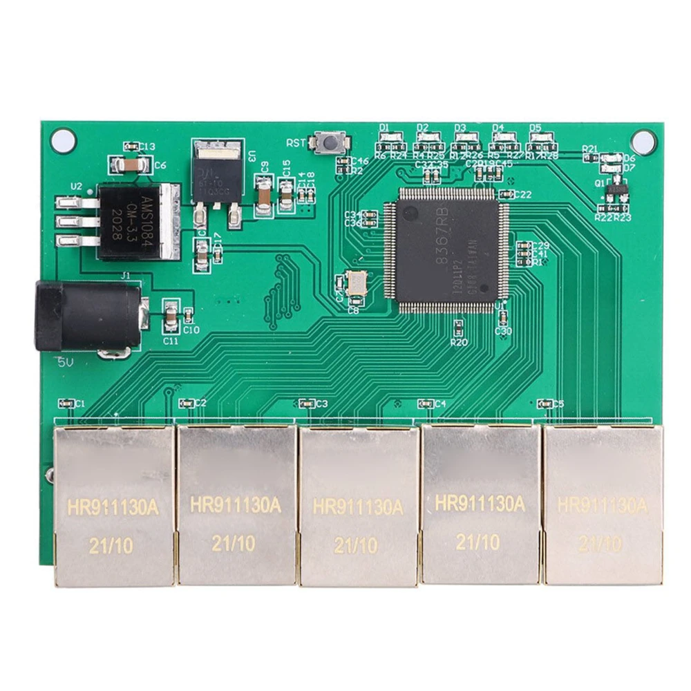 5 Port Switch Module 1000M 100M ACTIVE Gigabit Ethernet Block Based for RTL8367RB DC 5V