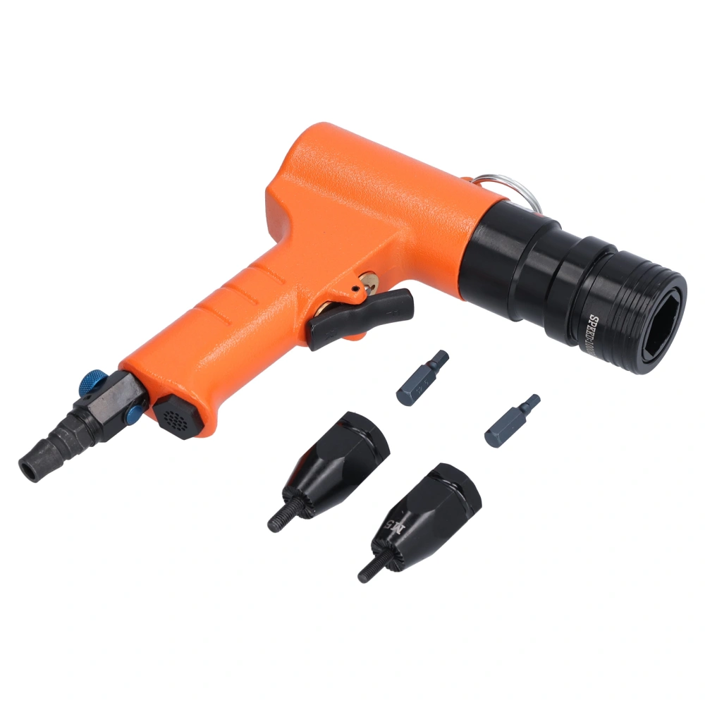 Pneumatic Rivet Gun Air Pull Riveter Riveting Tool Set Kit for M5 M6 Nut KV‑7802F