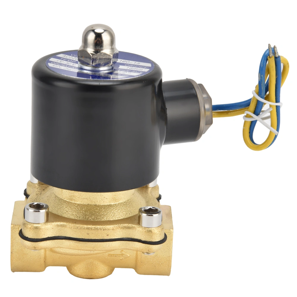 2W‑160‑15 G1/2 in Solenoid Valve Brass Normally Closed Electric Solenoid Valve for Water Air GasAC220V