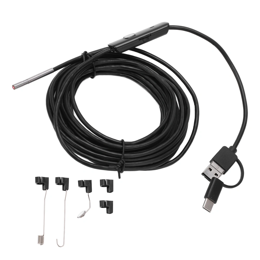 AN100‑3.9 3.9mm Endoscope High Definition Inspection Camera Pipeline Mobile Phone LED Borescope for Car IndustryHard Wire 2m / 6.6ft