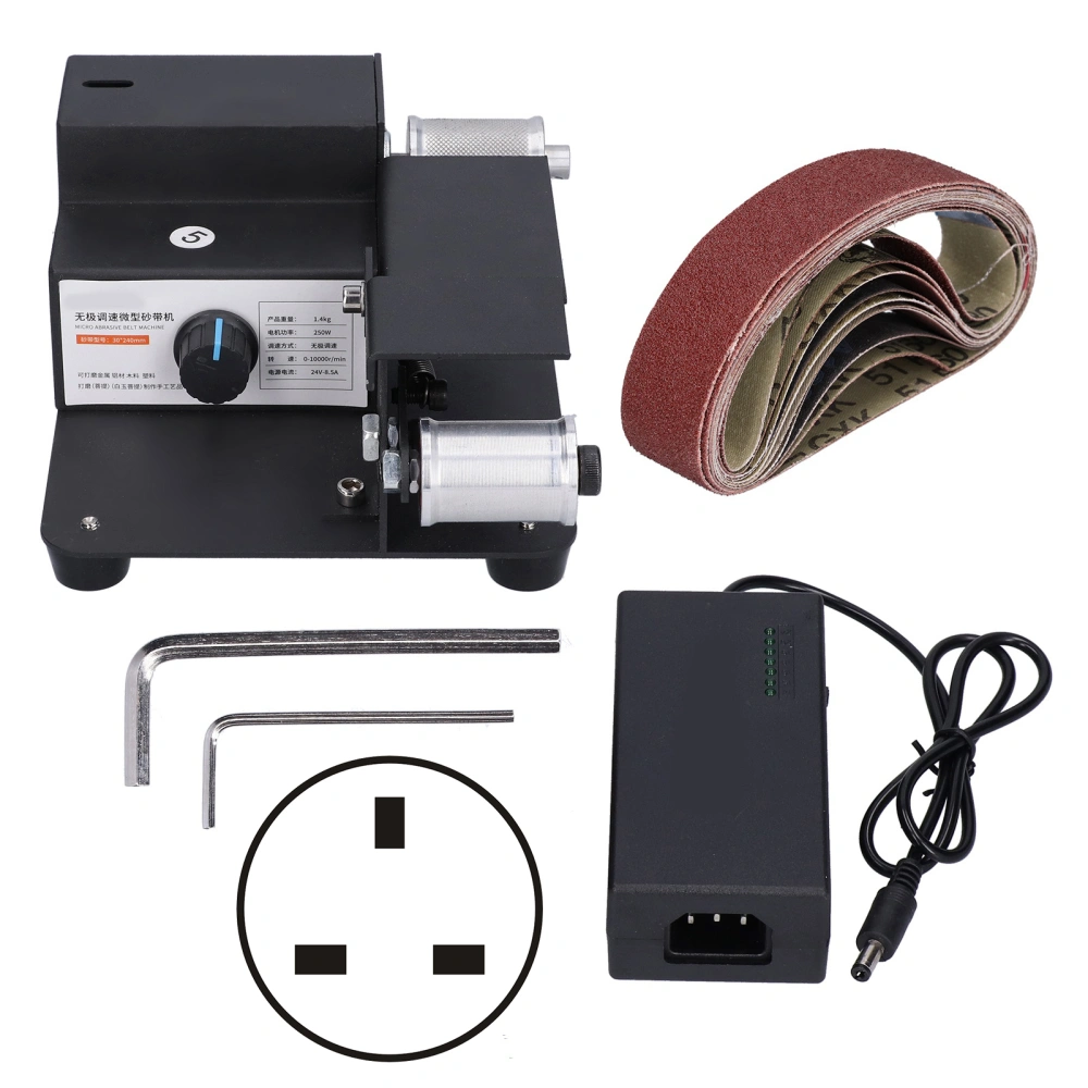 Belt Sander Mini Electric Adjustable Grinding Polishing Machine AC 110‑240V for DIYUK Plug