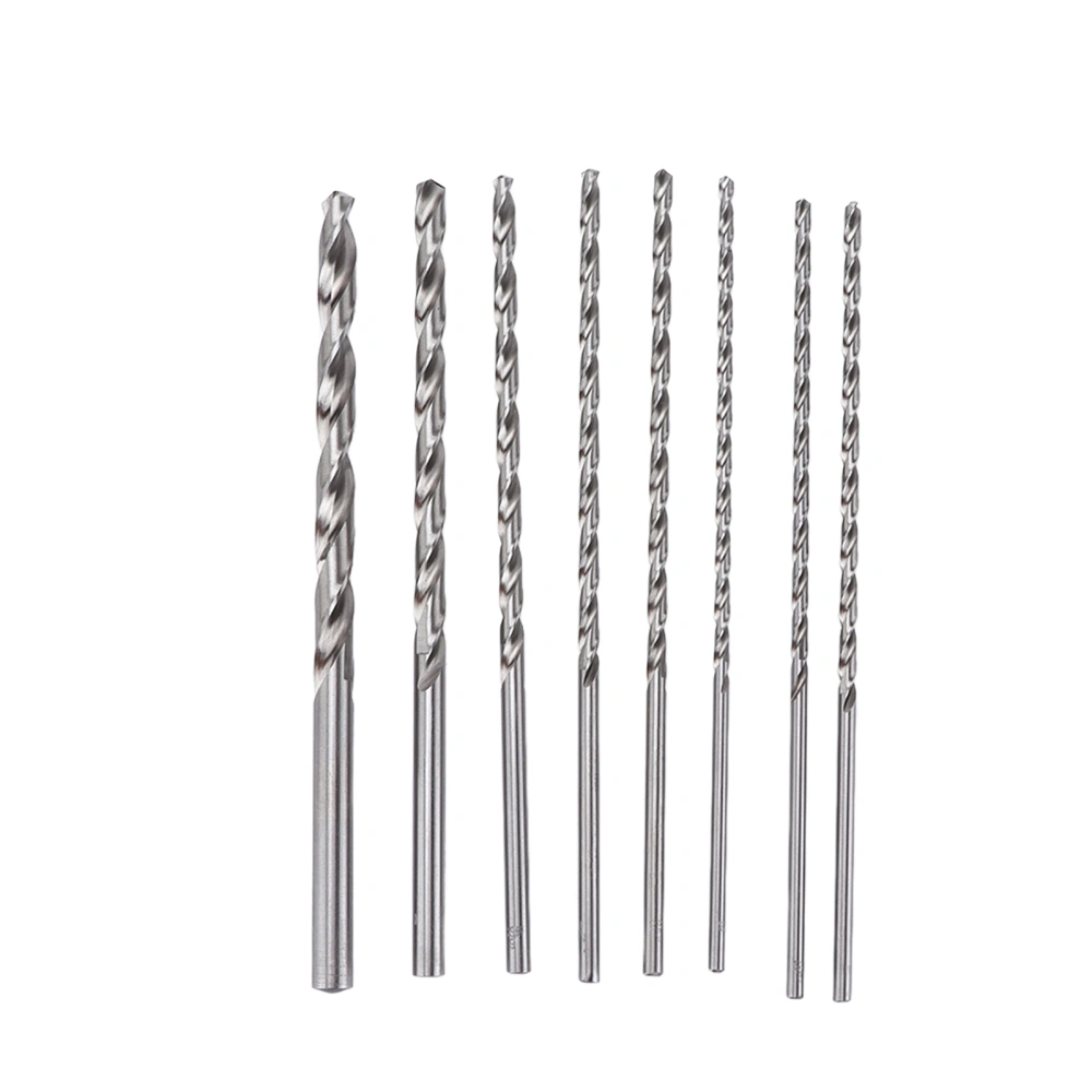 8Pcs Twist Drill Bits HSS Hole Processing Metal Wood Rotary Tool Kit 4mm‑10mm Extra Long 200mm