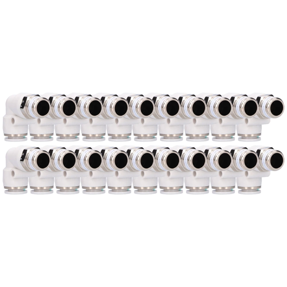 20Pcs Elbow Air Hose Connectors White 360 Degrees Thread Elbows Push Connect Fittings