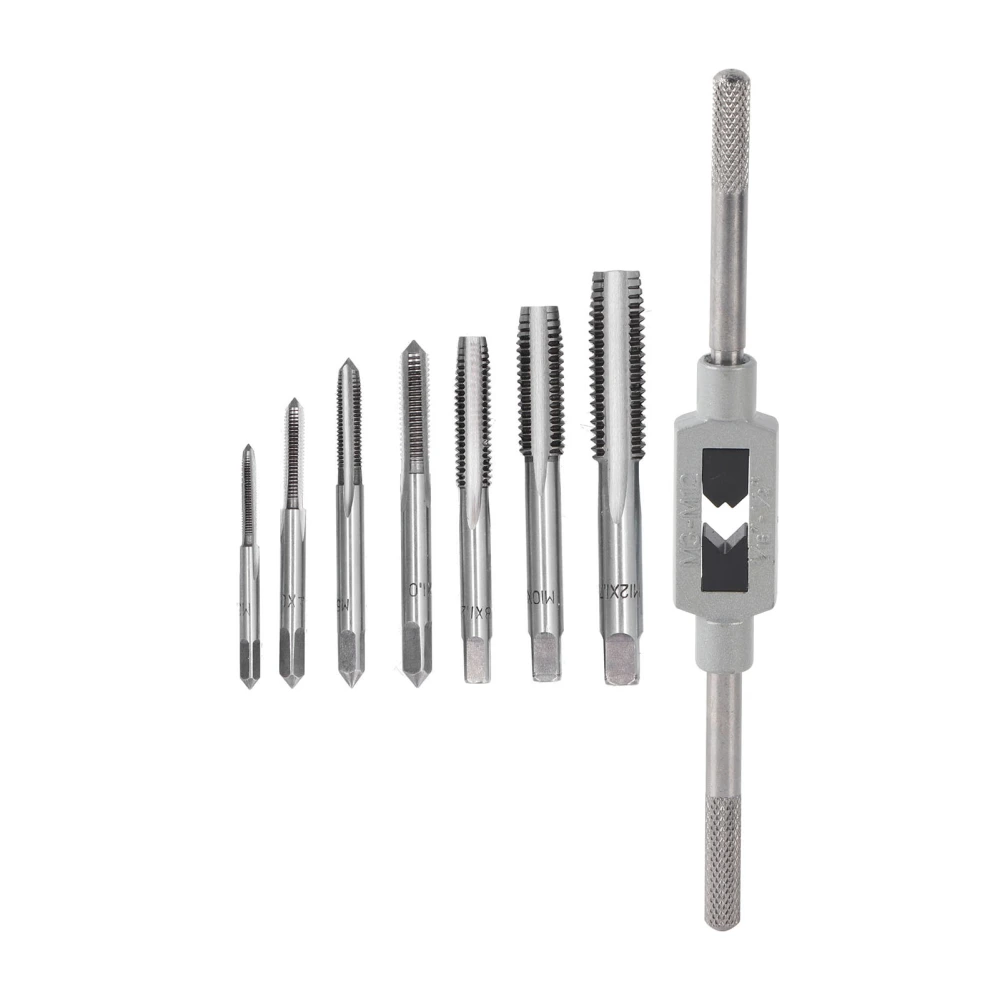 Tap Wrench Set Metric Machine Hand Screw Thread Plug with Adjustable Reamer M3~M12 Hardware