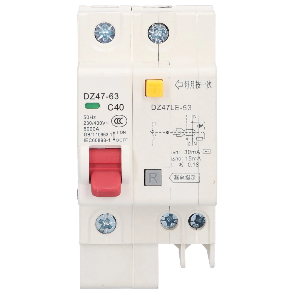 Circuit Breaker 1P Mini Air Switch MCB Overload Short Protection Accessory for Household40A