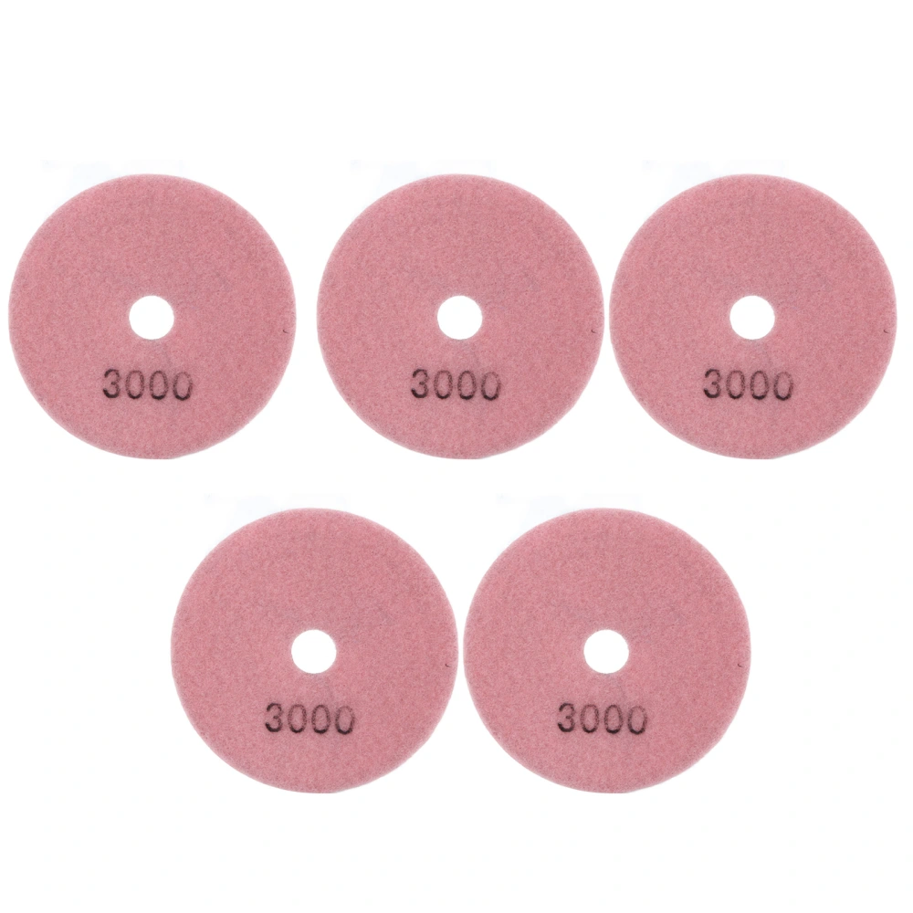 5Pcs 4in Diamond Wet Polishing Pads Soft Grinding Disc Kit for Marble Granite Ceramics3000 Grits