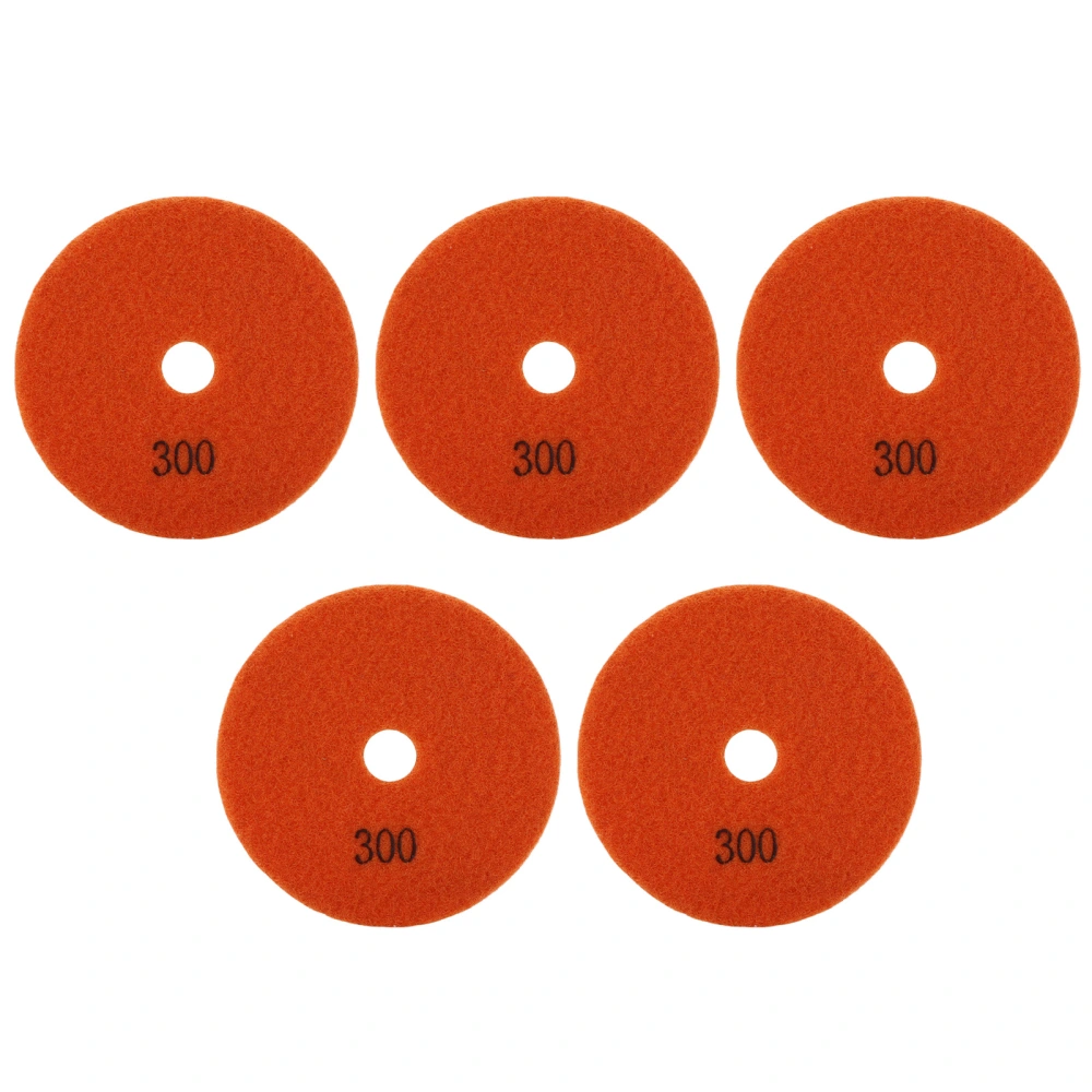 5Pcs 4in Diamond Wet Polishing Pads Soft Grinding Disc Kit for Marble Granite Ceramics300 Grits