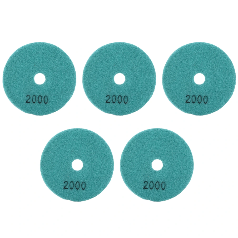 5Pcs 4in Diamond Wet Polishing Pads Soft Grinding Disc Kit for Marble Granite Ceramics2000 Grits