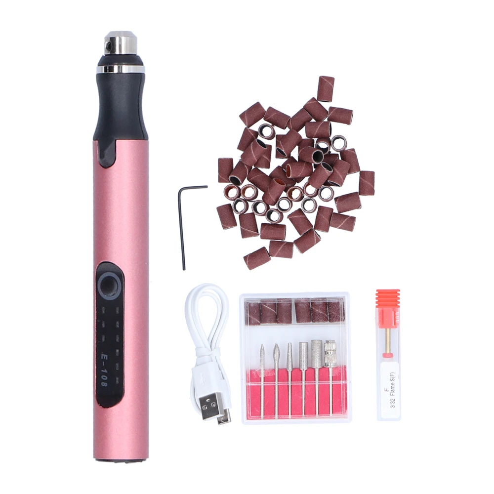 Electric Nail Drill Kit Rechargeable Cordless File Machine Pedicure Polishing Shape Tools