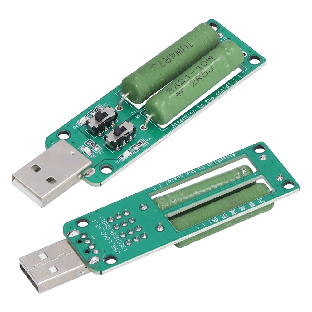 2Pcs USB Load Tester Adjustable Resistor Electronic Test Module 1A 2A 3A Discharge Accessory