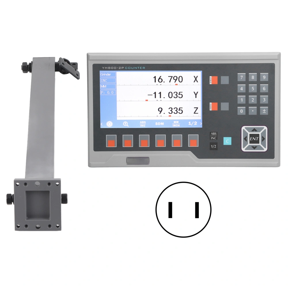 LCD Digital Readout Linear Scale Encoder Magnetic Grating for Lathes Milling Machine AC 80‑260VUS Plug 2 Axes