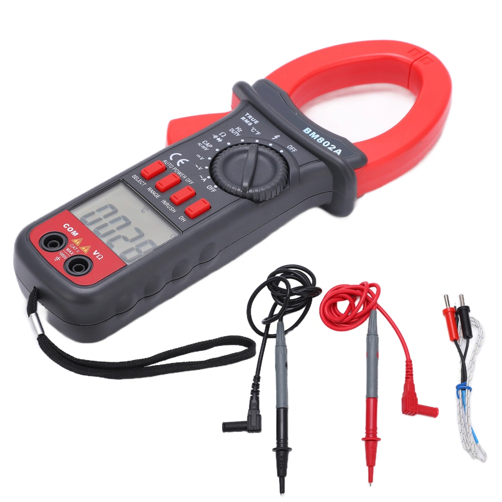 BM802A Digital Multimeter Auto Range LCD Clamp Meter AC DC Voltage Current Resistance Capacitance Tester