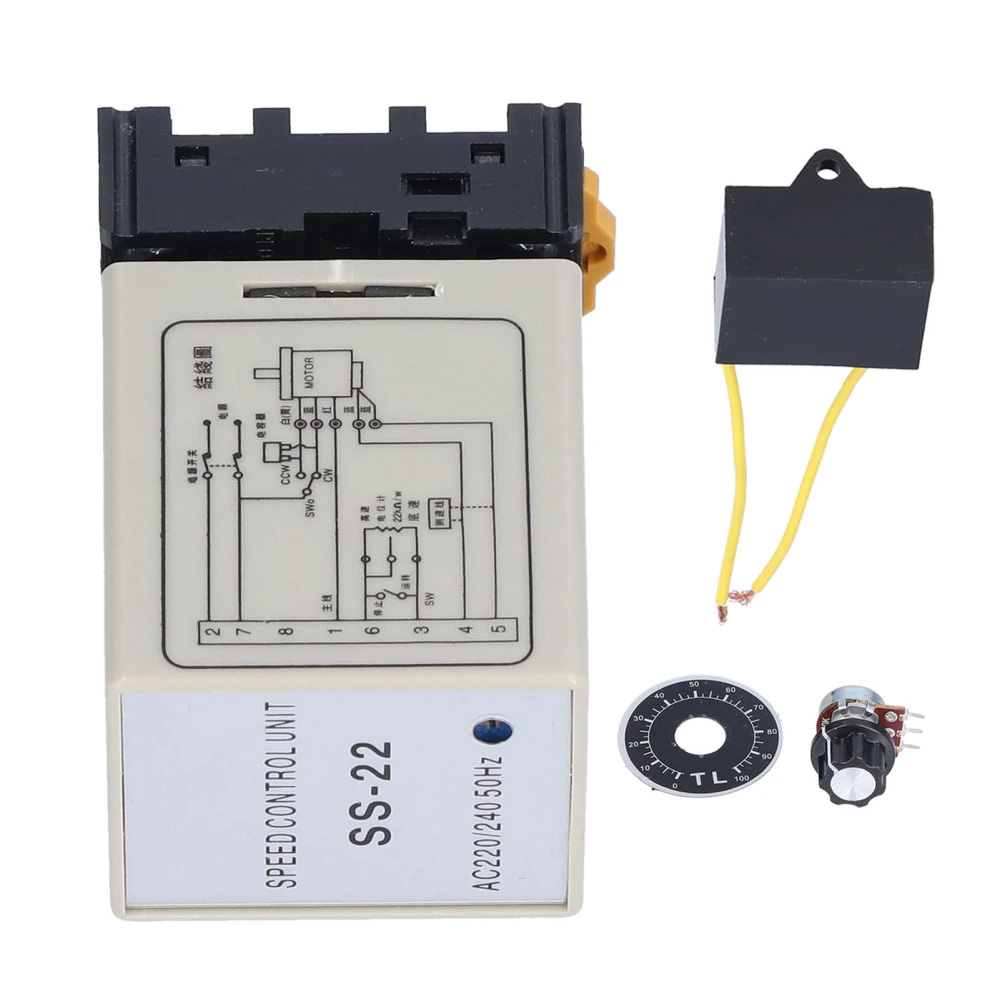 BERM AC Motor Speed Controller Regulator Split 1 Phase 6W‑200W 90‑2800r/min /240V SS‑22