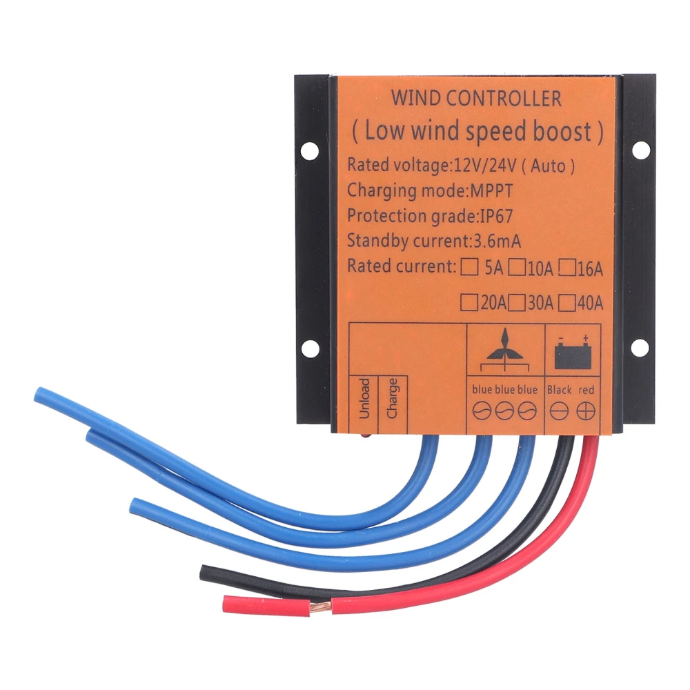 Wind Turbine Controller Low Voltage MPPT Charge Regulator with LED Light 100W‑400W 12V 24V5A