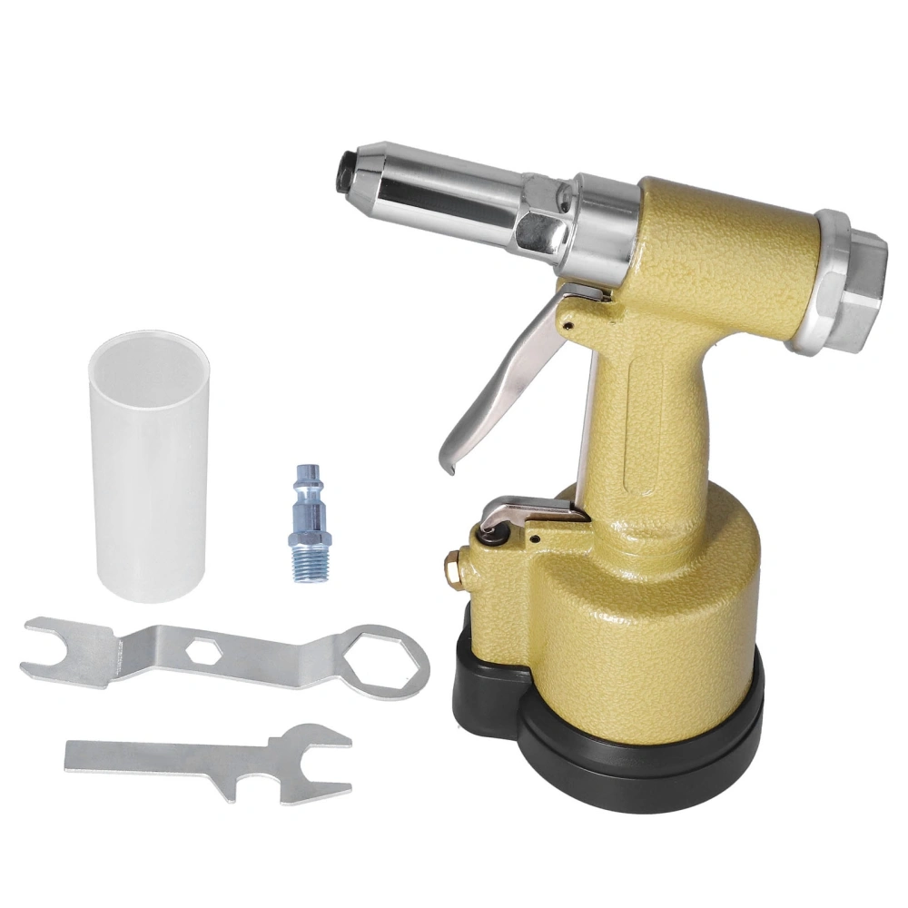 Pneumatic Riveter Short Cylinder Air Rivet Gun Hydraulic Riveting Tool Set Kit KP‑701US Plug