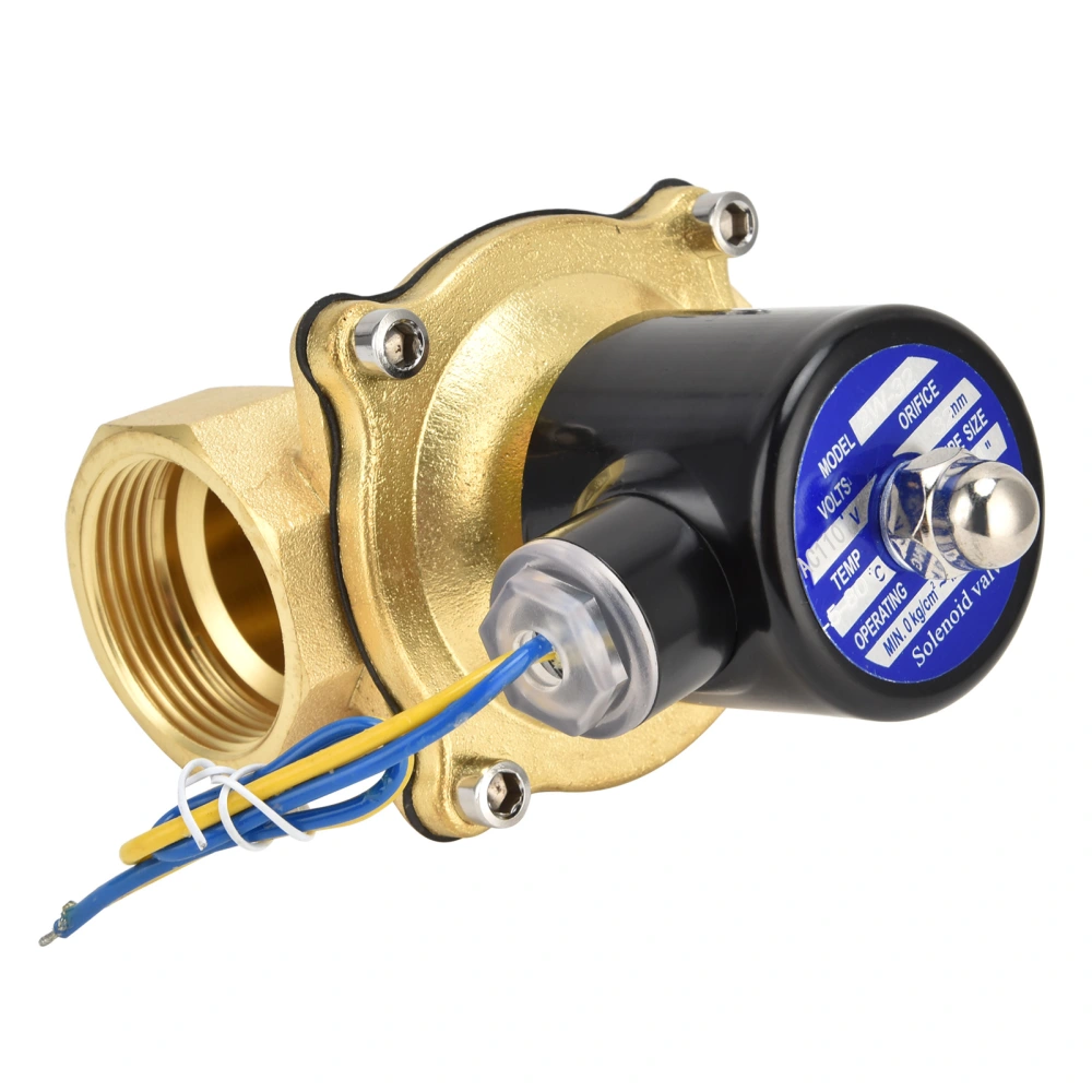 2W‑320‑32 1/4 in Normally Closed Solenoid Valve Brass Electric Solenoid Valve for Water Air OilAC110V