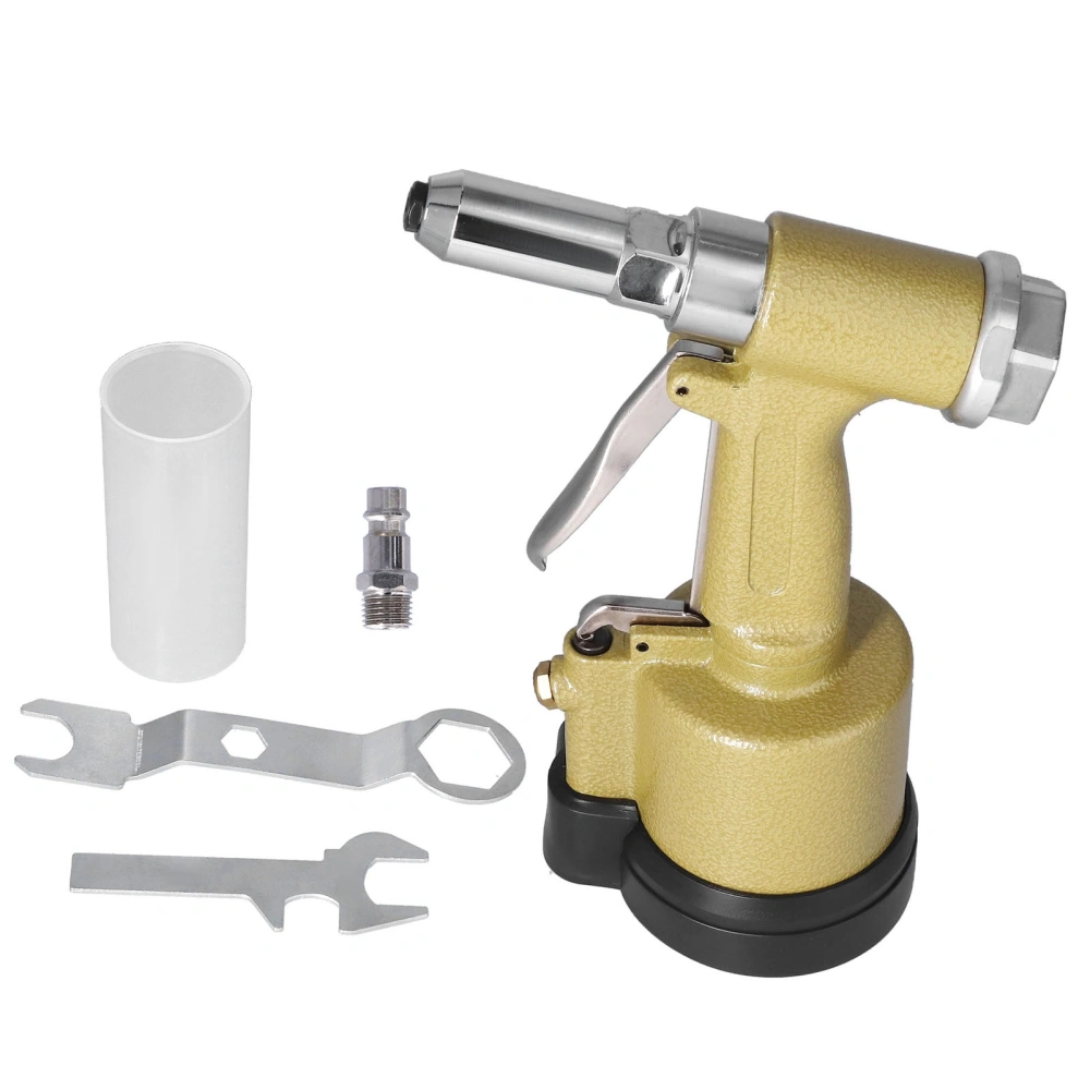 Pneumatic Riveter Short Cylinder Air Rivet Gun Hydraulic Riveting Tool Set Kit KP‑701EU Plug