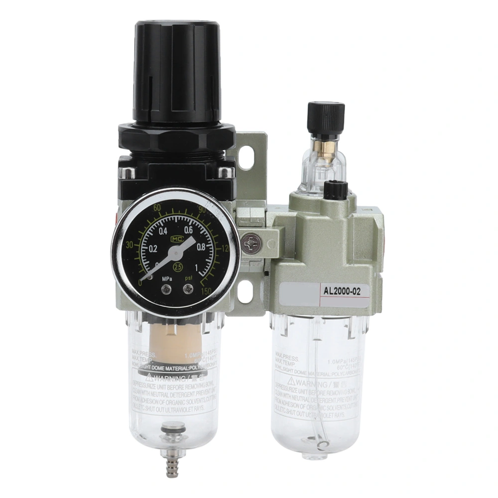 Air Filter Pressure Regulator Kit Aluminum Alloy Air Regulator with Pressure Gauge for Chemical Automation Equipment