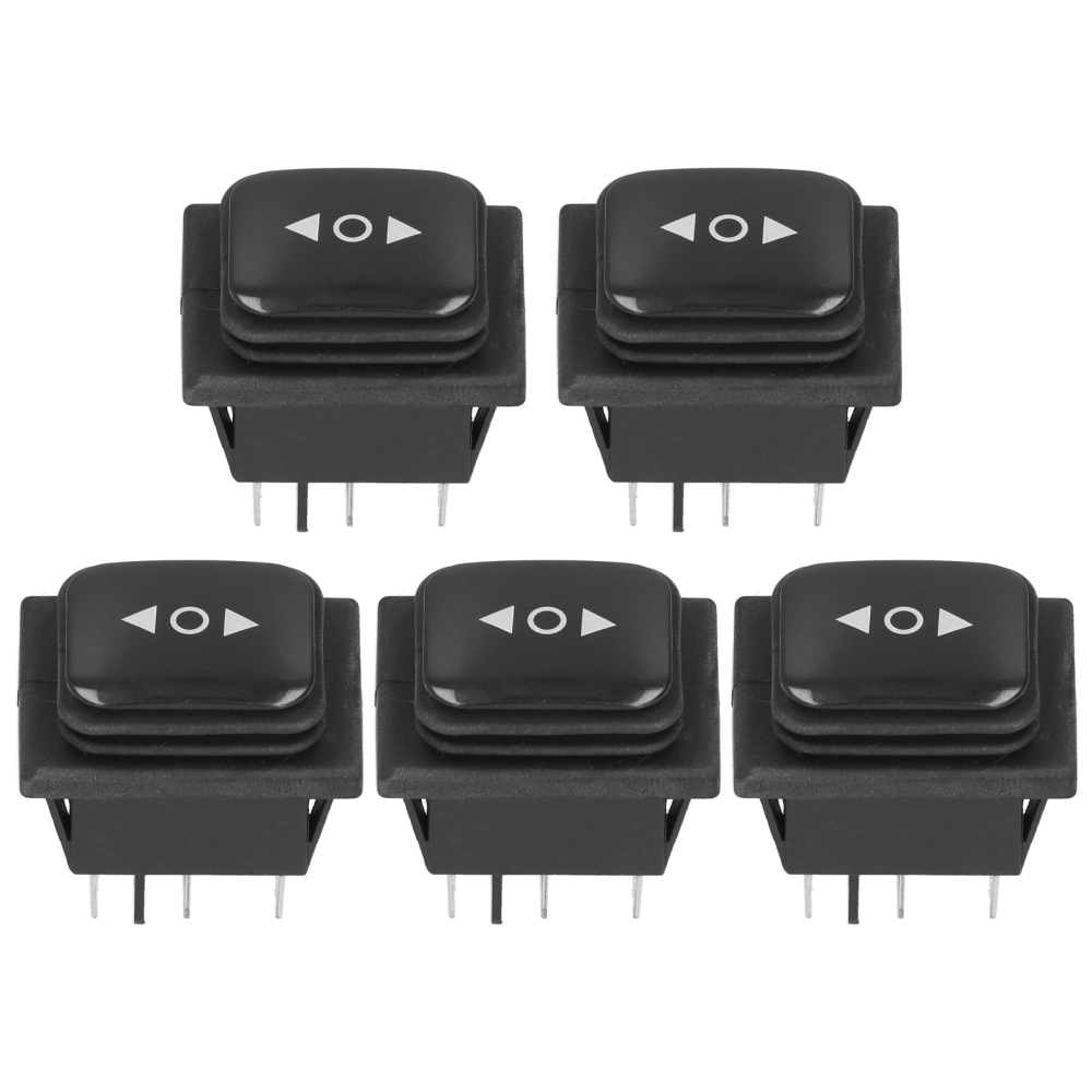 5Pcs Rocker Switch Boat Type Waterproof 6 Pin 3 Position Bilateral Reset AC125V/AC250V