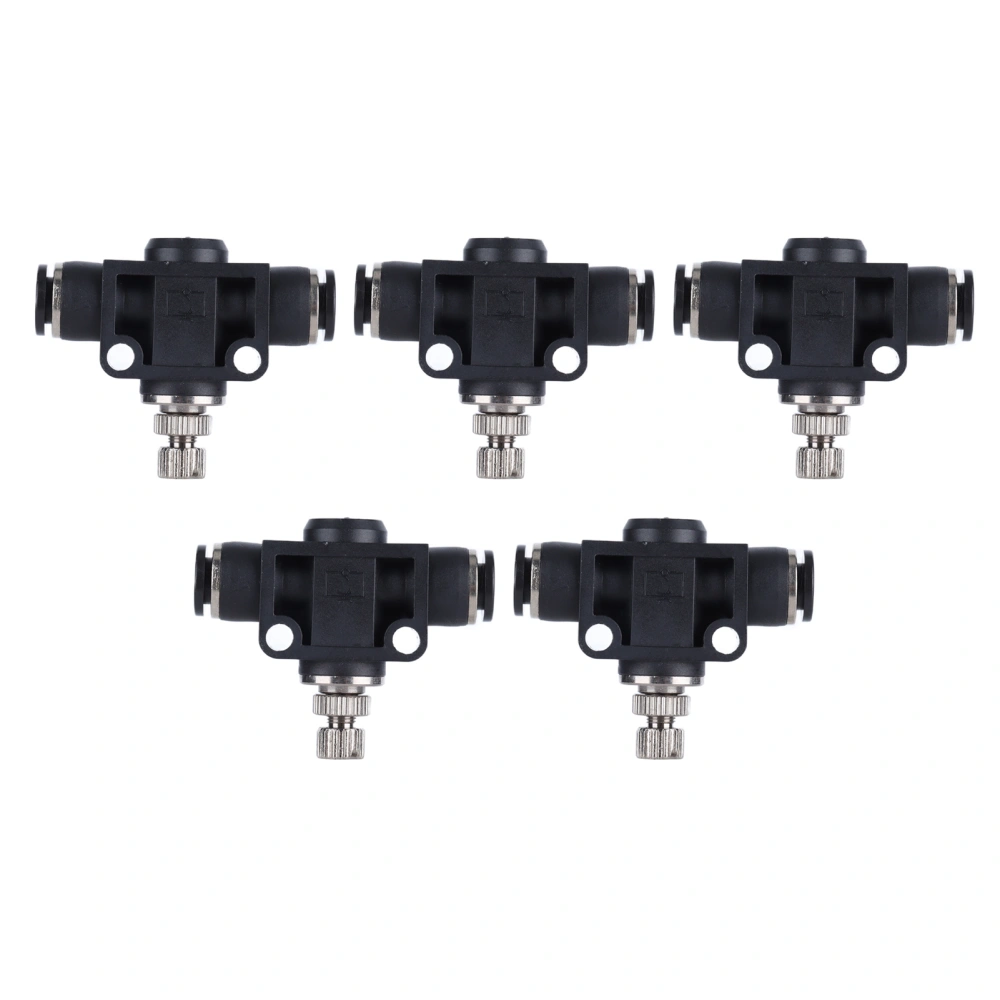 5pcs Pneumatic Throttle Valve Durable PVC Compression Resistance Connection Accessories8mm