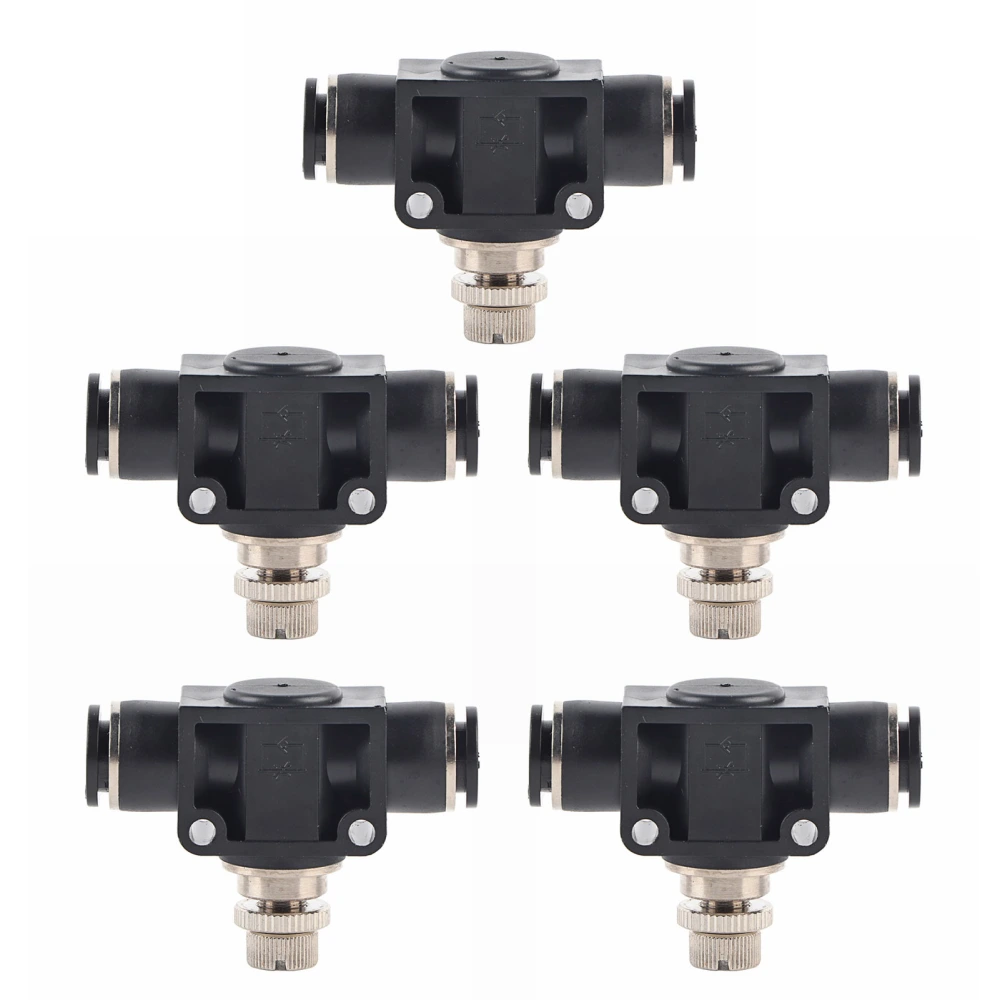 5pcs Pneumatic Throttle Valve Durable PVC Compression Resistance Connection Accessories10mm