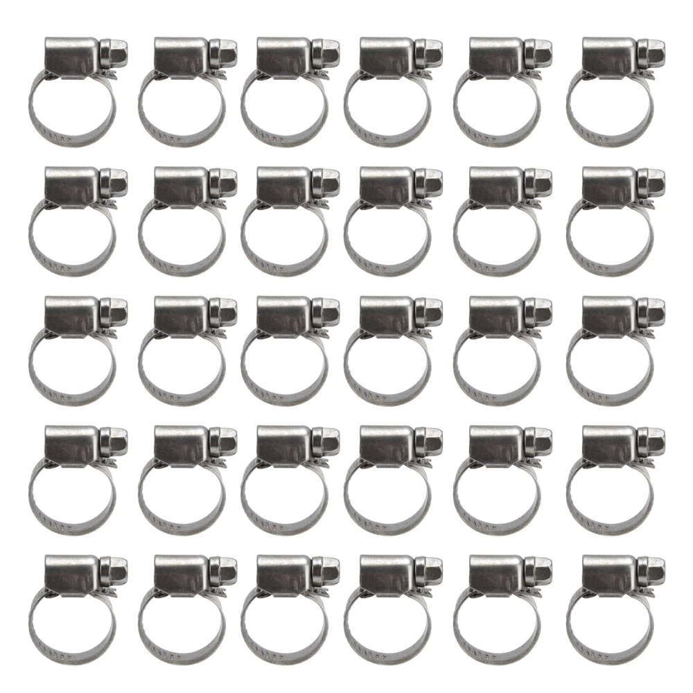 30Pcs Hose Clamps German Style Adjustable 304 Stainless Steel Fuel Line Clamp Pipe Tube Clips11-20