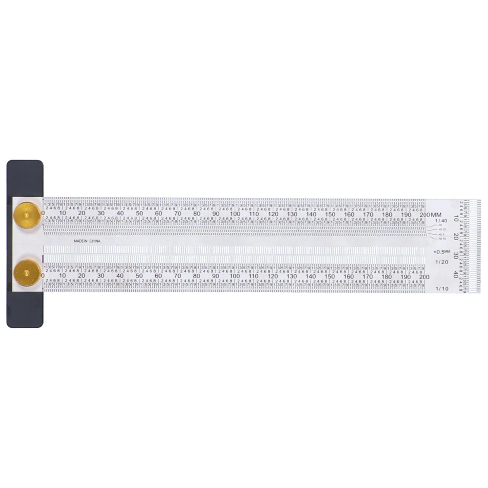 Marking Scale Exquisite Accurate Portable Convenient Sturdy Durable Multifunctional Tshaped Hole Ruler(200mm )