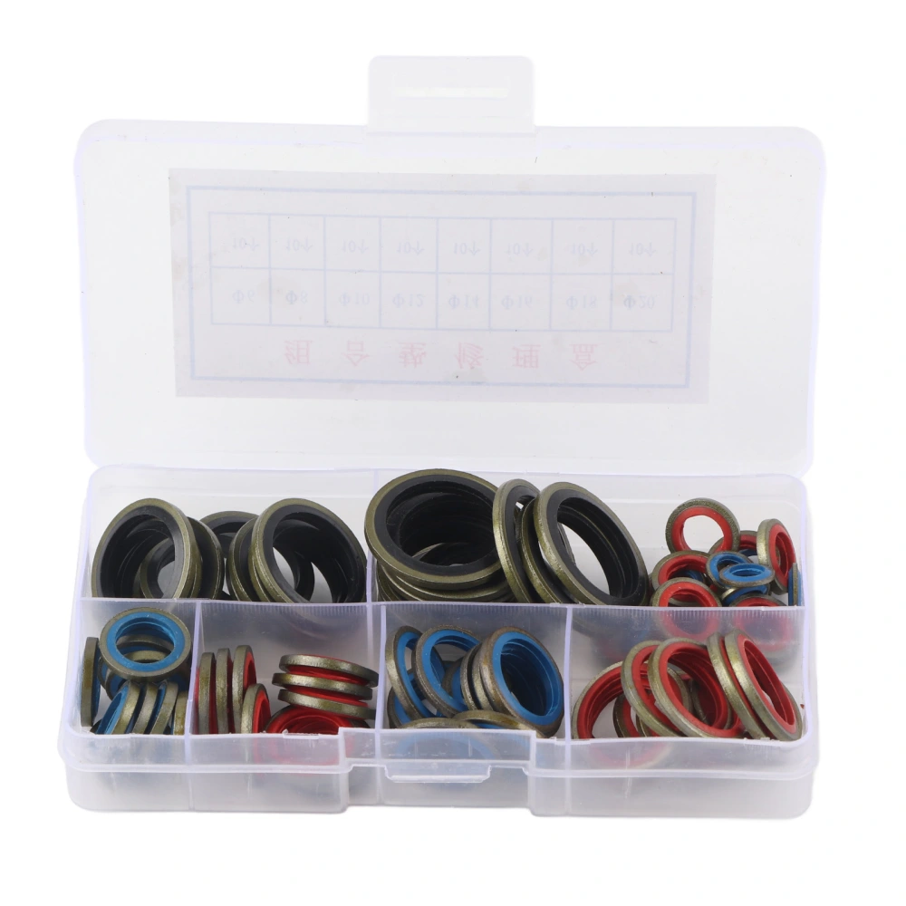 80pcs Sealing Gasket Washer Good Sealing Performance Various Models Oil Heat Corrosion Resistant ORing Assortment Kits