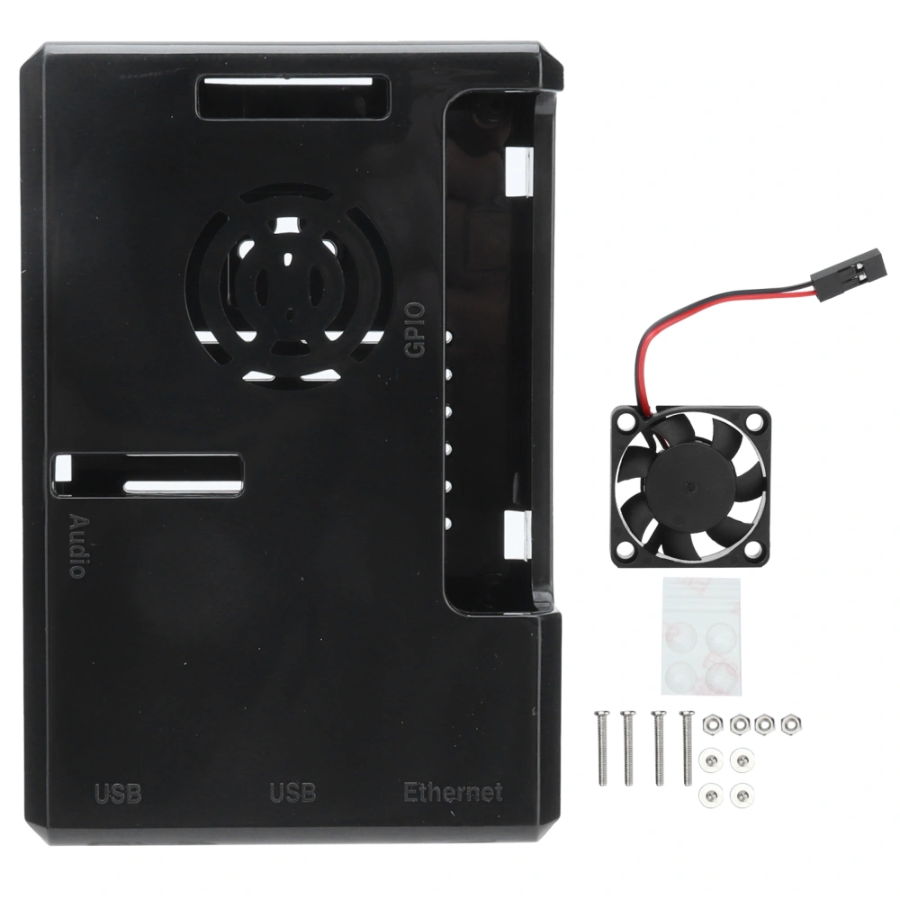 Enclosure for Raspberry Pi 4 Model B ABS Case Microcomputer Cooling Shell with Non Slip Mat