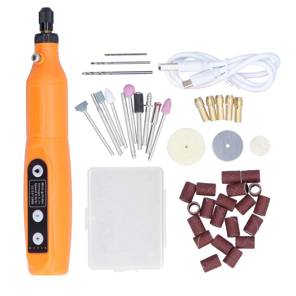 Electric Grinding Pen 5 Speed Cordless Rotary Engraving Tool Kit with LED Work Light 3.7V 10W