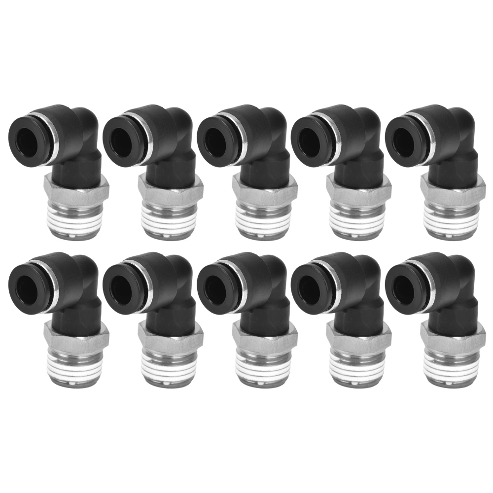 10Pcs Pneumatic Connectors L Shape Right Angle External Thread Quick Pipe Fittings Air Compressor Accessories10 03