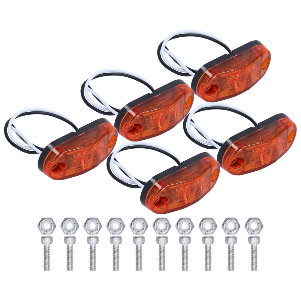 5 Pcs Trailer Marker Lights Durable Anticorrosion Good Tightness LED Car Truck Trailer for Clearance Lamp