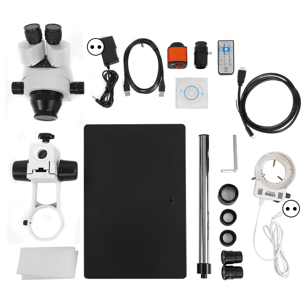 7X‑45X Stereoscopic Microscope Kit with 24MP USB Digital Microscope Camera for Soldering Repairing AC100‑240VEU