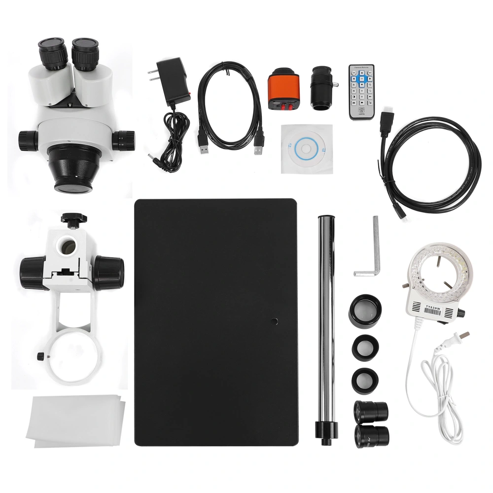 7X‑45X Stereoscopic Microscope Kit with 24MP USB Digital Microscope Camera for Soldering Repairing AC100‑240VUS