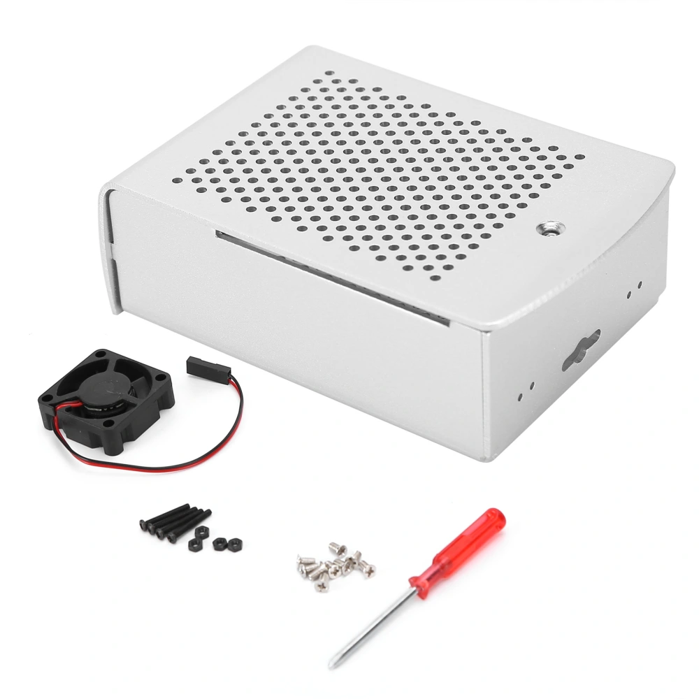 Enclosure for Raspberry Pi Aluminum Alloy Protective Case Heat Dissipation Shell with Fan