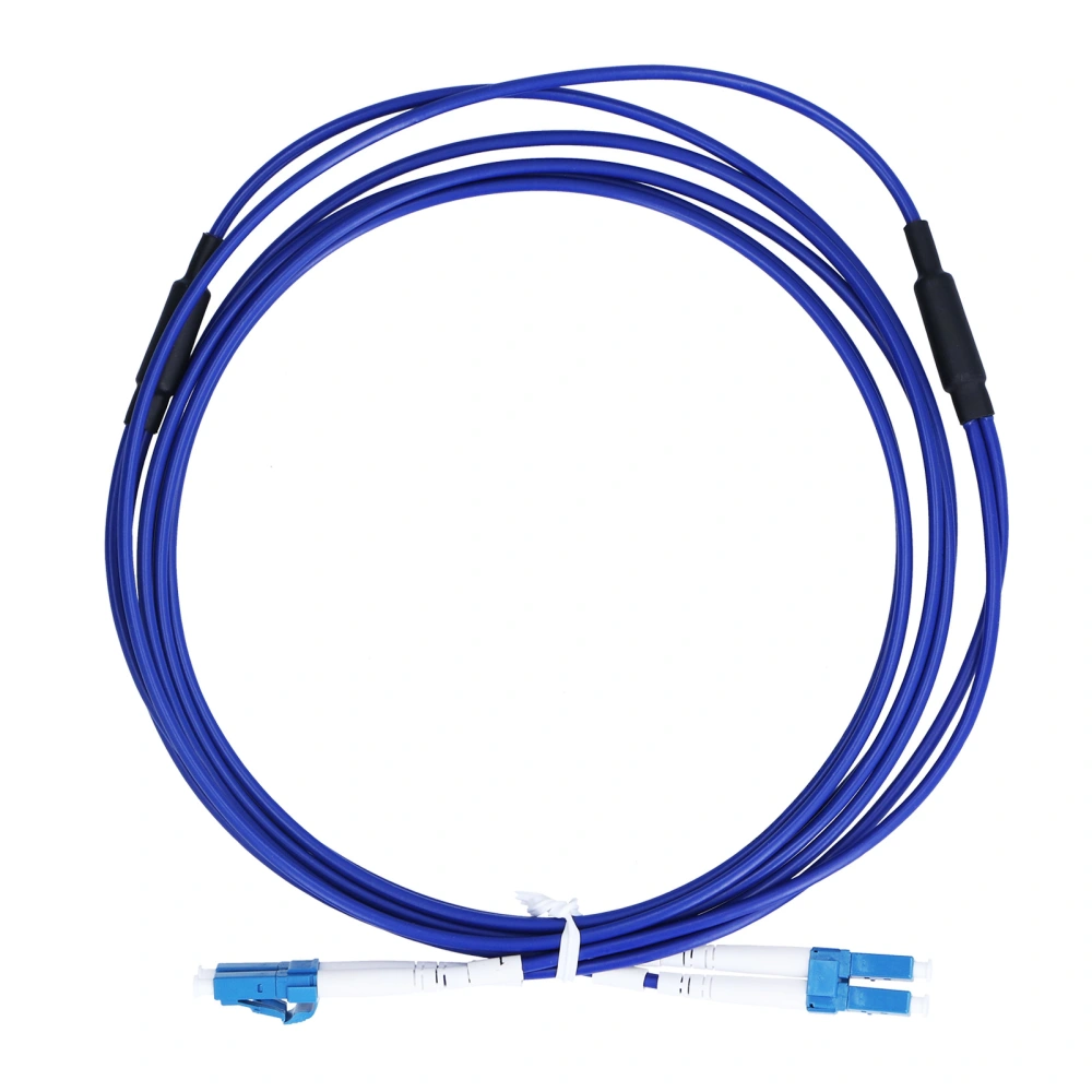 Optical Fiber Patch Cord Armored Jumper Single Mode 2 Core Optic Cable LC UPCLC UPC Blue(3meter )