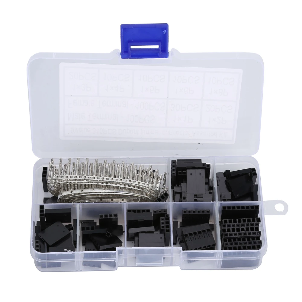 310Pcs Jumper Wire Connector 2.54mm Housing Male Female Crimp Pin Terminal Set Kit