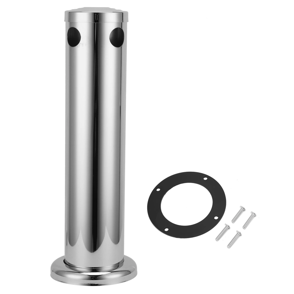 Stainless Steel Beer Tower Double Faucet Column Beverage Dispensing Container with Mount Tool