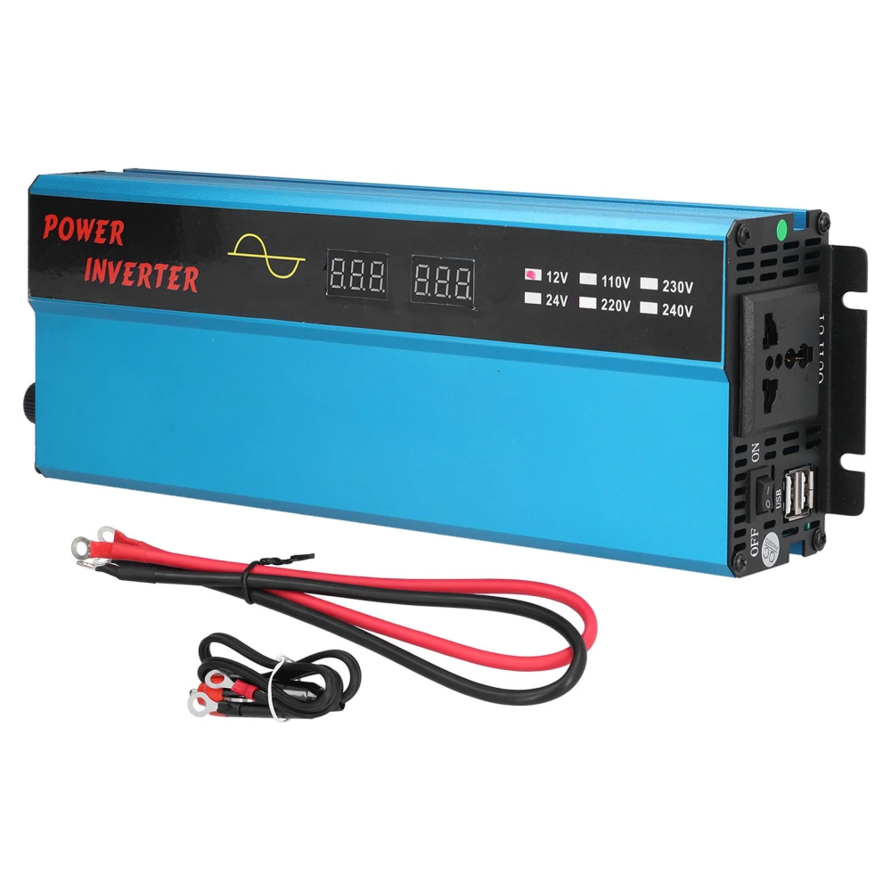 Solar Inverter Good Thermal Conductivity High Conversion Efficiency Intelligent Protection Light Weight Car Inverter12V to 220V